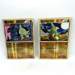 Larvitar 50/95 & 51/95 HGSS Unleashed Reverse Holo X2 Pokemon TCG - Image 1