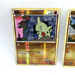 Larvitar 50/95 & 51/95 HGSS Unleashed Reverse Holo X2 Pokemon TCG - Image 2