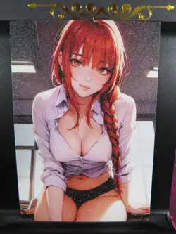 Makima Chainsaw Man Art Card Glitter Anime Sexy Waifu CCG Collectible NM - Image 1