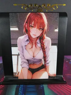 Makima Chainsaw Man Art Card Glitter Anime Sexy Waifu CCG Collectible NM - Image 2
