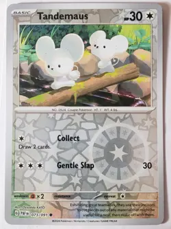 REVERSE HOLO Tandemaus 073/091 NM / M Paldean Fates Scarlet Violet Pokemon Card - Image 1
