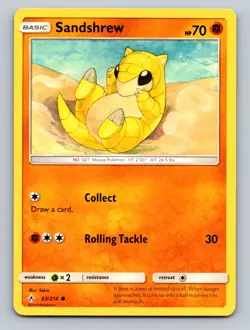 Sandshrew Common SM - Unbroken Bonds #83/214 tcg Pokemon Card NM - Image 1