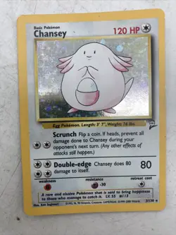Pokemon TCG Chansey Base Set 2 3/130 Unlimited Lightly Played LP 1999 - Image 2