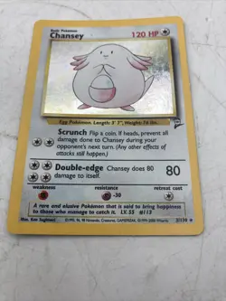 Pokemon TCG Chansey Base Set 2 3/130 Unlimited Lightly Played LP 1999 - Image 4