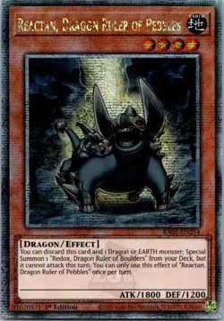 Yugioh Reactan, Dragon Ruler of Pebbles RA03-EN254 1st Ed Quarter Century NM - Image 1
