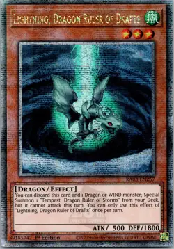 Yugioh Lightning, Dragon Ruler of Drafts RA03-EN257 1st Ed Quarter Century NM - Image 1