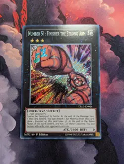 Yugioh Number 51: Finisher the Strong Arm DRL3-EN024 Secret Rare 1st Ed VLP - Image 1