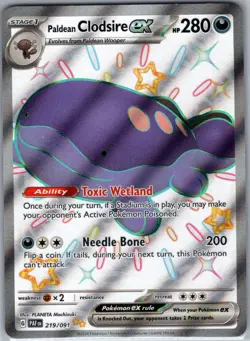 Paldean Clodsire Ex 219/091 - Paldean Fates Full Art Shiny - Pokemon Card - NM - Image 1
