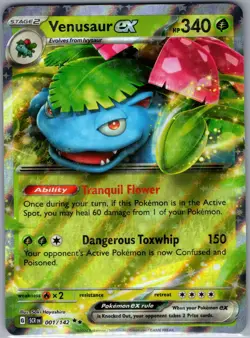 Venusaur ex 001/142 SV07: Stellar Crown - Pokemon Card - NM - Image 1
