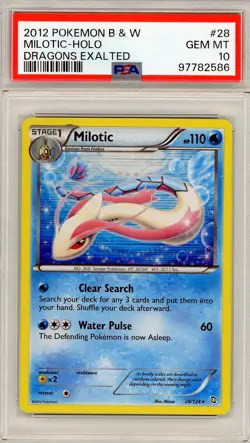 2012 Pokemon Black & White Dragons Exalted Milotic Holo #28 PSA 10 Gem Mint - Image 1