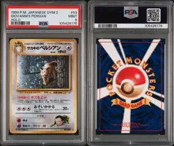 Pokemon Giovanni's Persian No. 053 PSA 9 Mint Japanese Gym Holo Rare 1999 SWIRL - Image 3