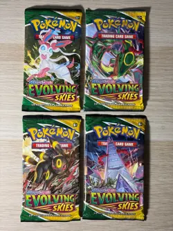 4 x Pokemon Evolving Skies Booster Packs - Art Set - Image 1