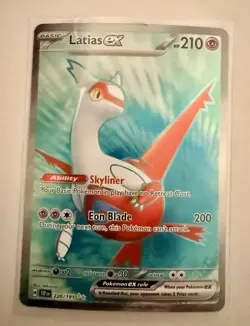 Pokemon TCG Sv08: Surging Sparks Latias EX 220/191 Full Art Ultra Rare Holo Card - Image 1