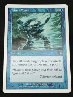 Magic the Gathering MTG Mana Short Blue Core Set 7th Edition Rare - Image 1