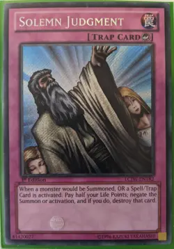 YuGiOh Solemn Judgment Secret Rare 1st Edition LCJW-EN182 - Image 1