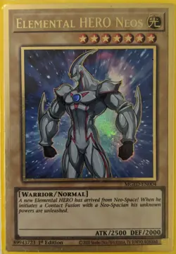 YuGiOh Elemental Hero Neos Gold Rare 1st Edition MGED-EN004 - Image 1