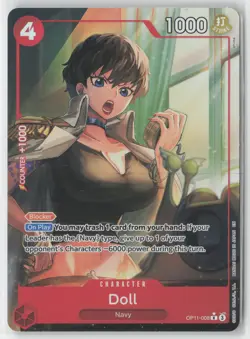Doll Alternate Art Foil OP11-008 R One Piece TCG Fist of Divine Speed English - Image 1