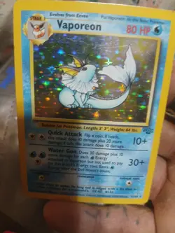 Pokemon TCG Vaporeon Holo Rare Card Jungle Set, #12/64, Vintage NM Condition - Image 1