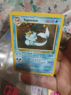 Pokemon TCG Vaporeon Holo Rare Card Jungle Set, #12/64, Vintage NM Condition - Image 2