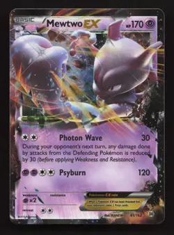 Pokemon Card Mewtwo EX 61/162 BREAKthrough Ultra Rare Holo XY LP 2015 - Image 1
