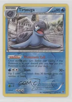 Tirtouga Reverse Foil Pokemon Black & White Plasma Blast #27 - Image 1