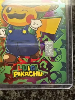 Pikachu Luigi Holo Japanese Pokemon Card CUSTOM W/1gram Silver Bar - Image 2