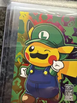 Pikachu Luigi Holo Japanese Pokemon Card CUSTOM W/1gram Silver Bar - Image 3