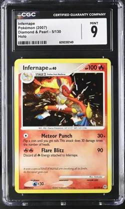 CGC 9 MINT Infernape 2007 Diamond & Pearl 5/130 Holo Pokemon Card - Image 1