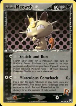 Rocket's Meowth 46/109 Uncommon EX Team Rocket Returns Pokemon - Image 1