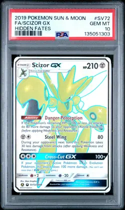 Pokemon SCIZOR GX SV72 PSA 10 | Gem Mint | Hidden Fates / Shiny Vault | 2019 - Image 1