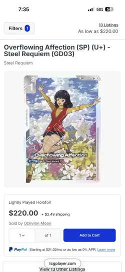 Overflowing Affection SP Rare Card - Image 1