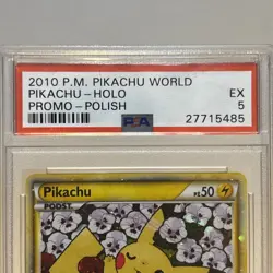Pokemon TCG Pikachu World Promo Polish PSA 5 EX - Image 4