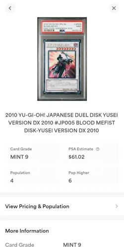 RARE 2010 YU-GI-OH! BLOOD MEFIST JP005 DISK YUSEI VERSION DX 2010 POP 4!!! - Image 3