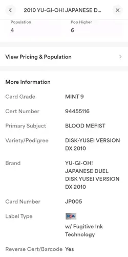 RARE 2010 YU-GI-OH! BLOOD MEFIST JP005 DISK YUSEI VERSION DX 2010 POP 4!!! - Image 4