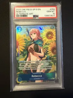 2025 ONE PIECE OP10-ROYAL BLOOD ALTERNATE ART #058 REBECCA - PSA 10 - Image 1