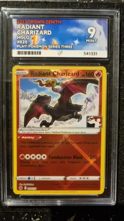 Pokemon TCG Radiant Charizard Play! Prize Pack Series 3 020/159 Ace Mint 9 - Image 1