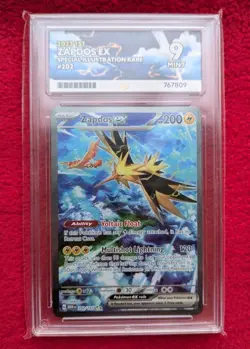 Pokemon Card Zapdos EX 202/165 Scarlet Violet 151 SIR English Graded ACE 9 Mint - Image 1