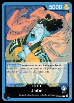 One Piece The Azure Sea's Seven #OP14-040 Jinbe Leader - Image 1