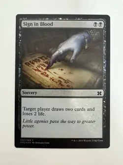 Sign in Blood Foil MTG Magic the Gathering Card NM Near Mint MM2 - Image 1