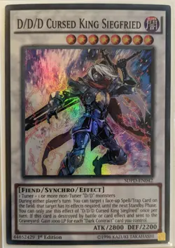 YuGiOh D/D/D Cursed King Siegfried Super Rare 1st Edition SDPD-EN042 - Image 1
