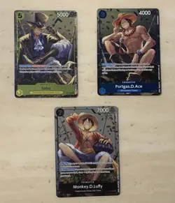 One Piece Tin Pack Set Vol 2 Luffy P075 Sabo P073 Ace P074 Promos Sealed English - Image 1