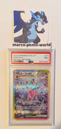 PSA 10 Espeon ex SAR 211/187 Terastal Festival sv8a 2024 Carta Pokemon Card Jap - Image 1