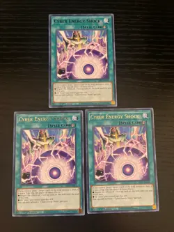 Yu-Gi-Oh! - 3x Cyber Energy Shock - LED7-EN034 - Rare - 1st Ed - NM/M - Image 1