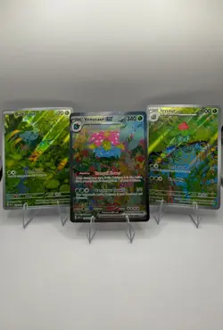 Pokemon S&V 151 Bulbasaur, Ivysaur & Venusaur Ex Art Rare 3 Card English Lot NM - Image 1