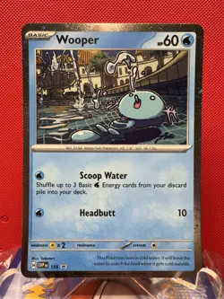 Wooper Cosmos Holo SWIRL Black Star Promo - SVP155 Pokemon Card NM #441 - Image 1