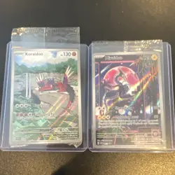 Pokemon Scarlet & Violet Full Art Holo Koraidon & Miraidon Cards Lot - 2023 - Image 1