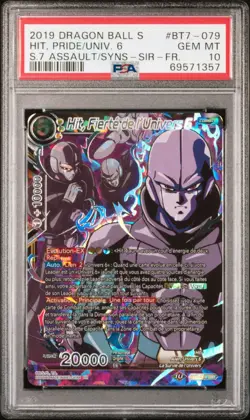 2019 Dragon Ball Super Card Game BT7-079 Hit, Pride of Universe 6 SIR PSA 10 FR - Image 1