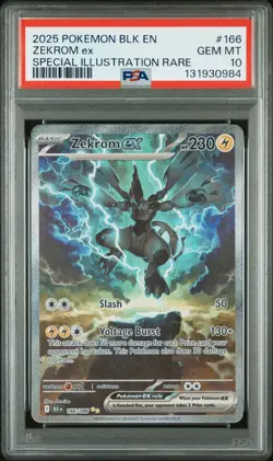 PSA 10 GEM MINT Pokemon Zekrom EX Black Bolt Special Illustration Rare 166/086 - Image 1