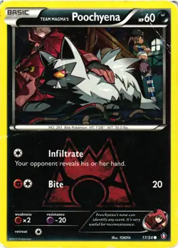 Pokemon TCG Team Magma's Poochyena 17/34 Double Crisis Normal DMG - Image 1