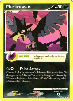 Pokemon TCG Murkrow Secret Wonders 95/132 Regular Common LP - Image 1